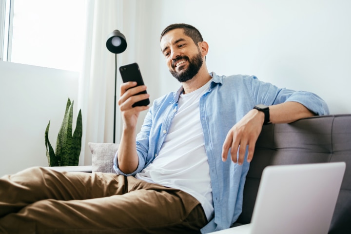 Man looking at phone