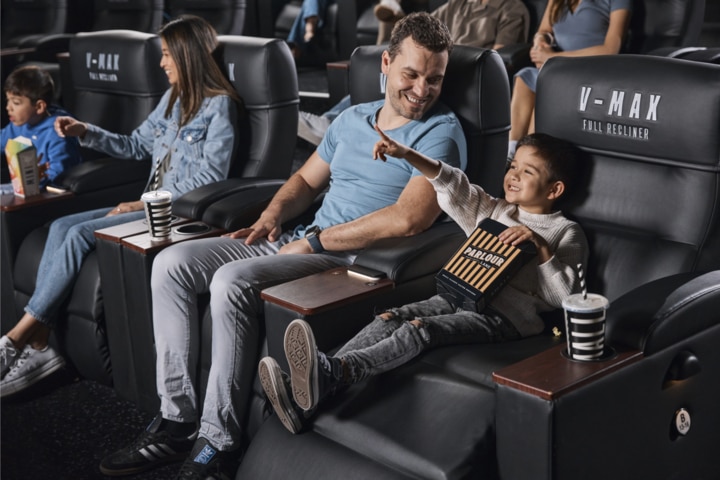 Son and child at the cinema